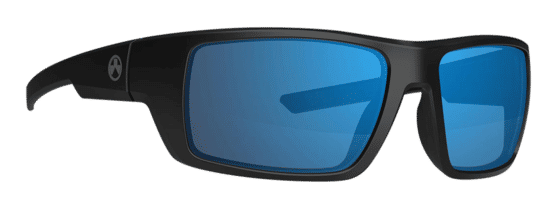 Magpul Apex Black Frame Safety Glasses with Polarized Rose Blue Mirror Lenses